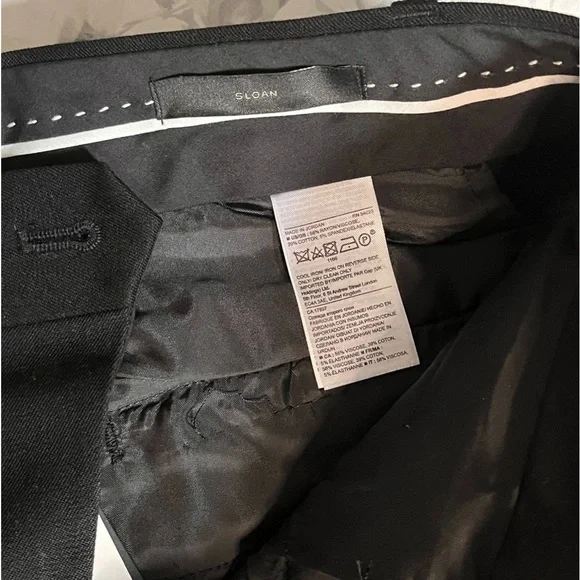 NWT Banana Republic Sloan Pants Flat front stretch Black detail Size 10 Long - Picture 10 of 13